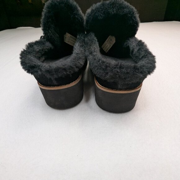 Vionic Women's Kailen‎ Faux Fur Black Tan Sherpa Mules Slip-On Size 6.5 - Picture 6 of 11